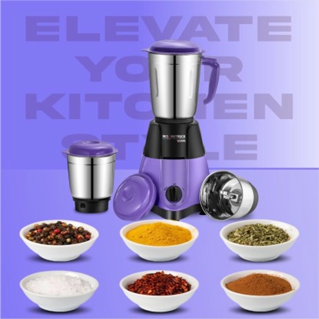 MOONSTRUCK By Suprimo 750 Watt 3 Jars Mixer Grinder - (Purple)