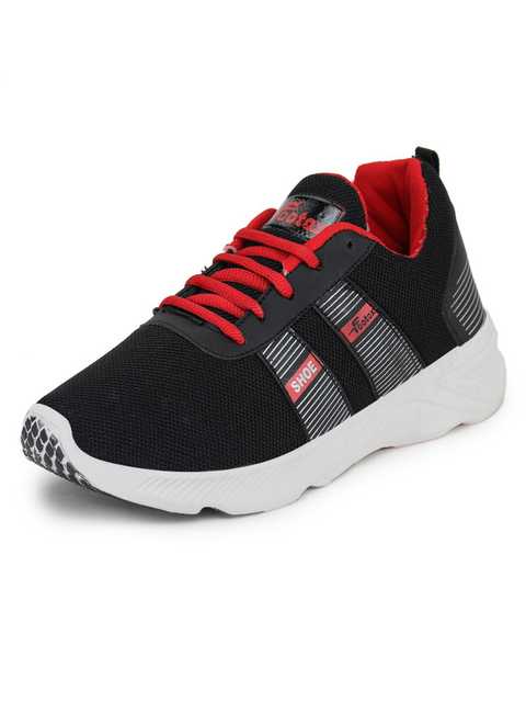 Footox Casual Men Casual Shoes (Black & Red, 6) (FF-49)