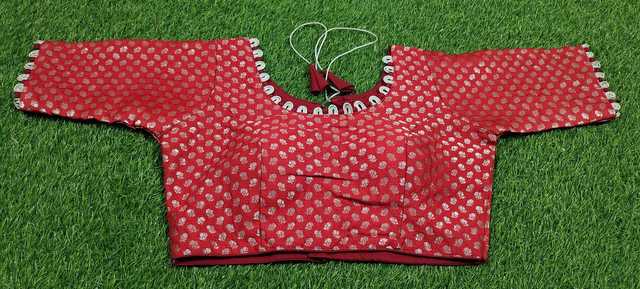 Vivek Fashion Jacquard Blouse (Red, Free Size) (ND-196)