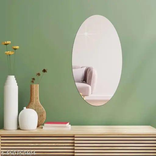 Acrylic Wall Mirror Stickers (Silver, 20X30 Cm)