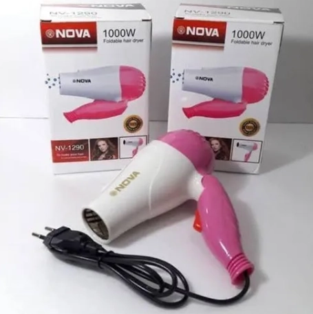 Plastic Hair Dryer for Men & Women (Blue & White, 100 W)