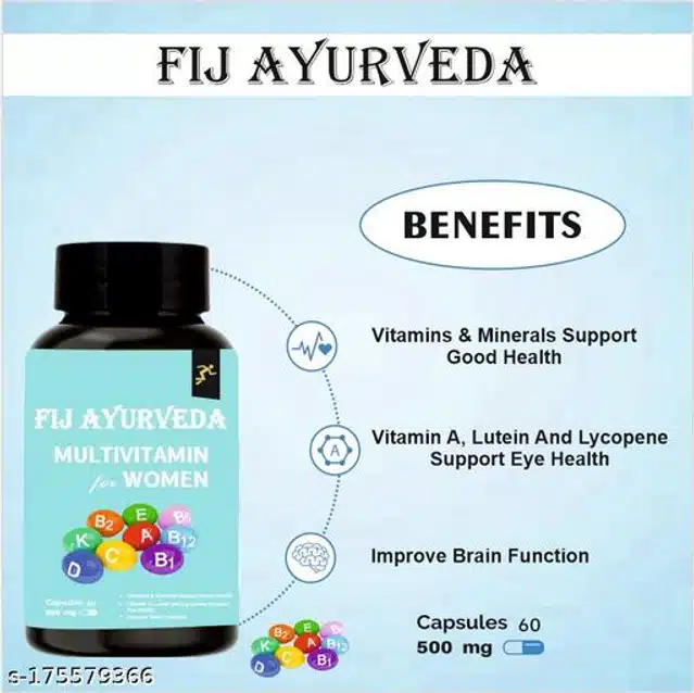 Fij Ayurveda 60 Pcs Multivitamin Capsule for Women