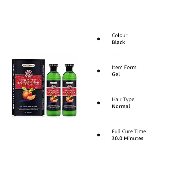 Fruit Vinegar Hair Color (Black, 500 ml) (Pack of 2)