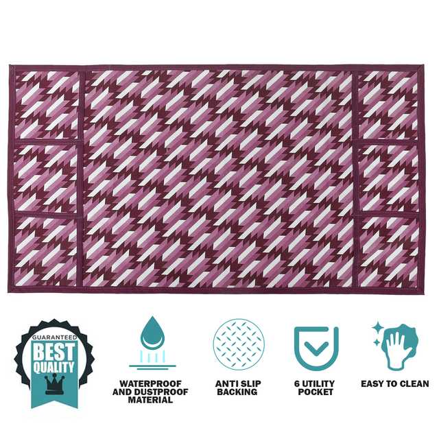 WISHLAND 1 Pc Fridge Cover for Top with 6 Pockets, 2 Handle Cover, 4 Fridge Mats (Set of 7, 21X39 inch) (A-647)