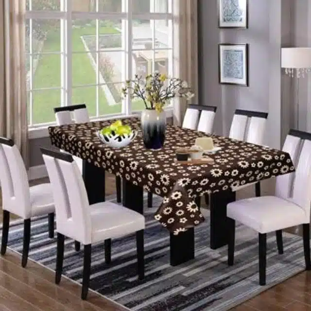 PVC Printed Table Cover (Brown, 54x78 Inches)