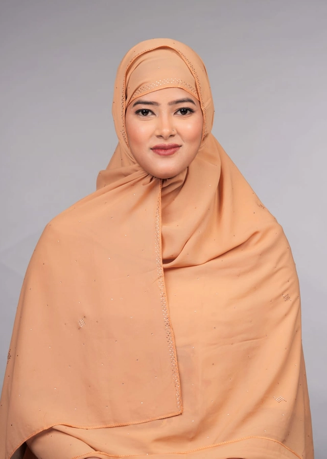 Chiffon HIjab for Women (Orange, Free Size)