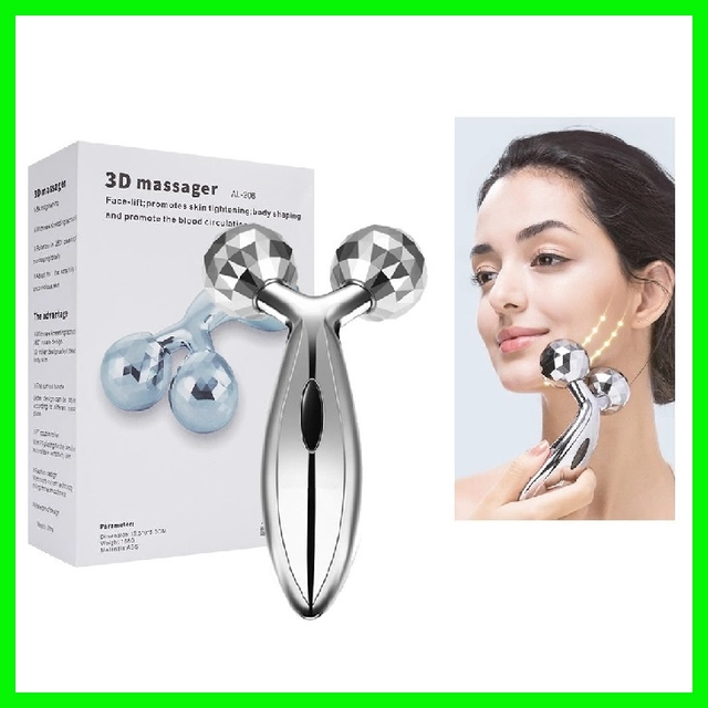 3D Face Massage Roller (Silver)