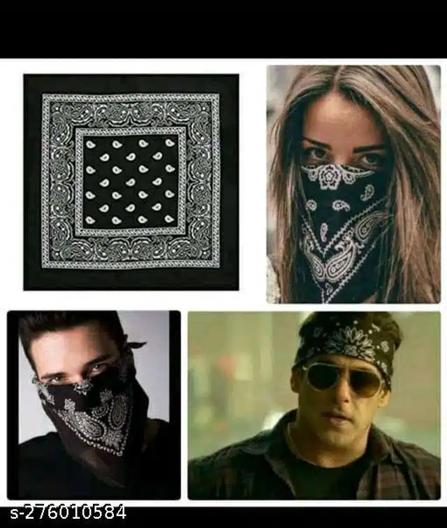 Cotton Bandana for Men & Women (Black)