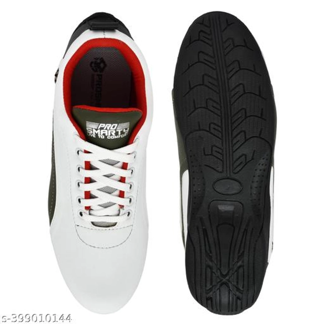 Sports Shoes for Men (White & Black, 6)