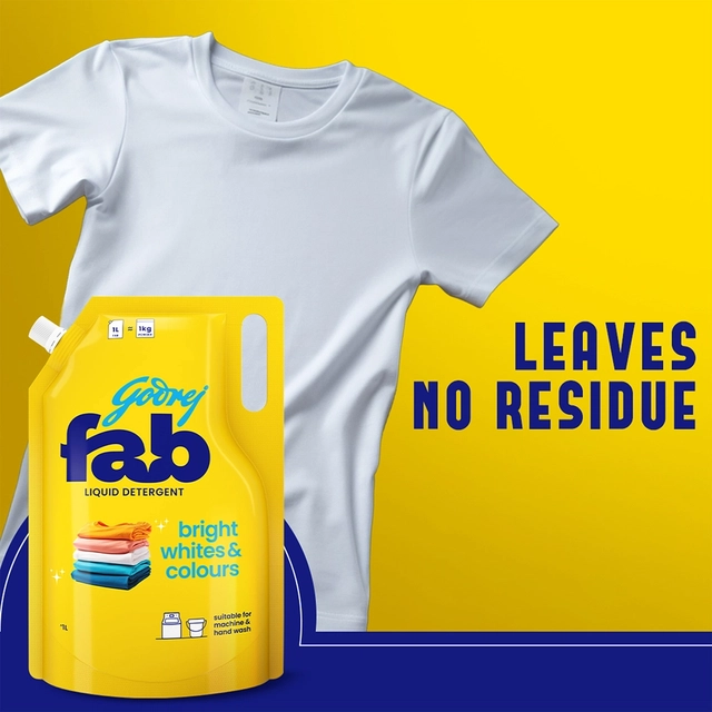 Godrej Fab Detergent Liquid 1 L (Pouch)