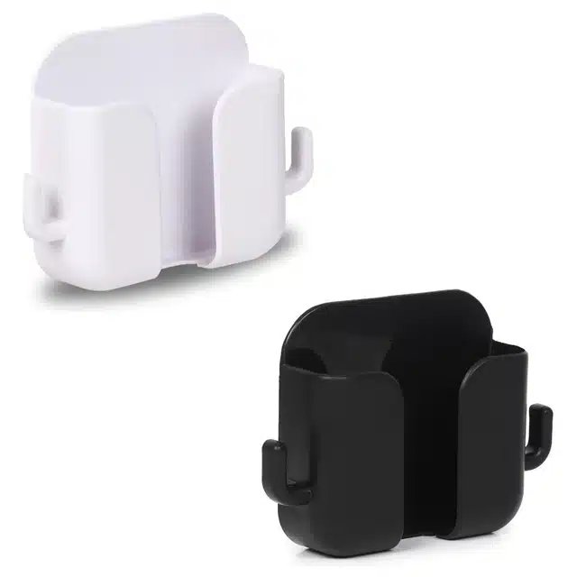 ABS Plastic Wall Mounted Multipurpose Mobile Holder (Multicolor, Pack of 2)