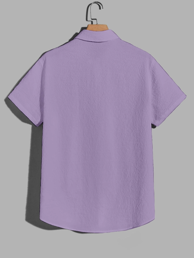 Popcorn Half Sleeves Shirt for Boys (Lavender, 8-9 Years)