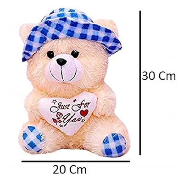 RK LOVELY Multi Cap Stuffed Teddy (Cream Color ,30cm, Pack of 2 )