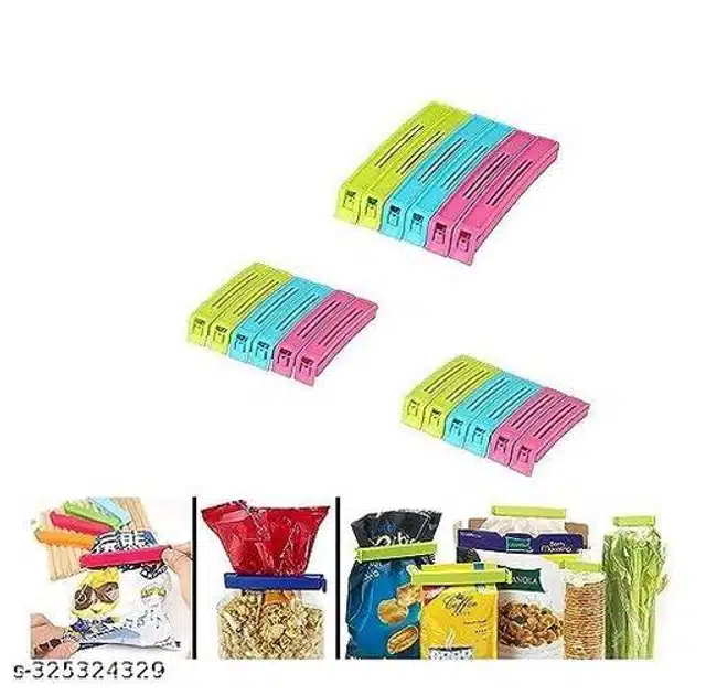 Plastic Food Packet Sealing Clips (Multicolor, Pack of 18)