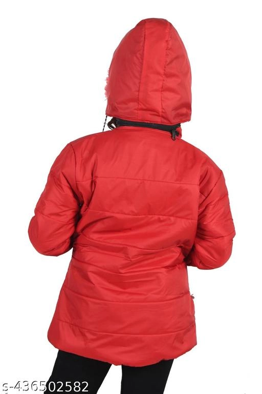 Nylon Jacket for Girls (Red, 1-2 Years)