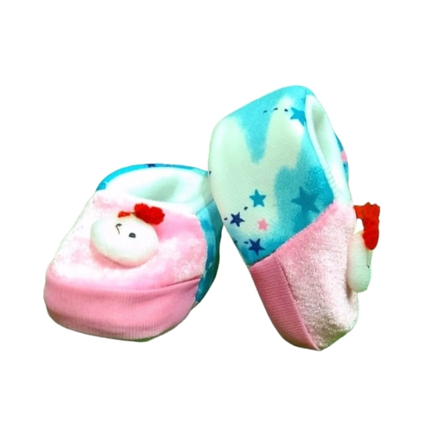 Cotton Solid Booties for Toddler (Multicolor, 0-6 Months)