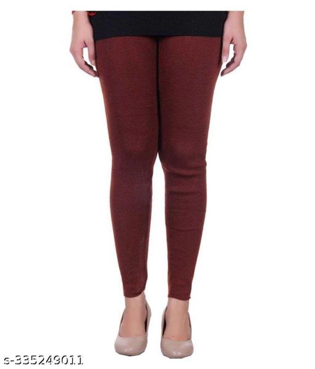 Cotton Lycra Leggings for Women (Brown, 26)