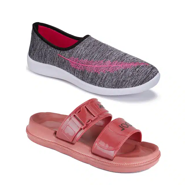 Combo of Casual Shoes & Sliders for Women (Pack of 2) (Multicolor, 7)