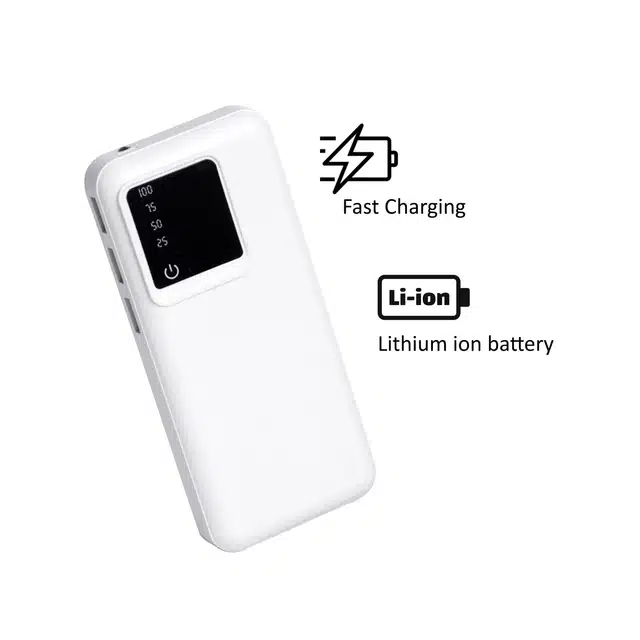 Lithium Ion 3 Out Ports Power Bank (White, 20000 mAh)