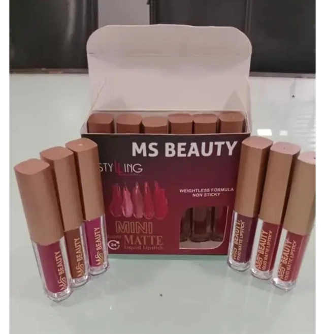 MS Beauty Styling Mini Matte Liquid Lipsticks (Multicolor, Pack of 12)