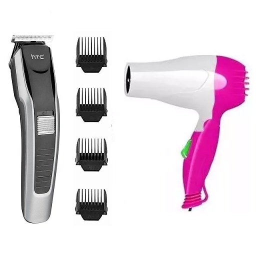 Premium Professional Hair Dryer (1800 W) with Rechargeable Trimmer for Men & Women (Multicolor, Set of 2)