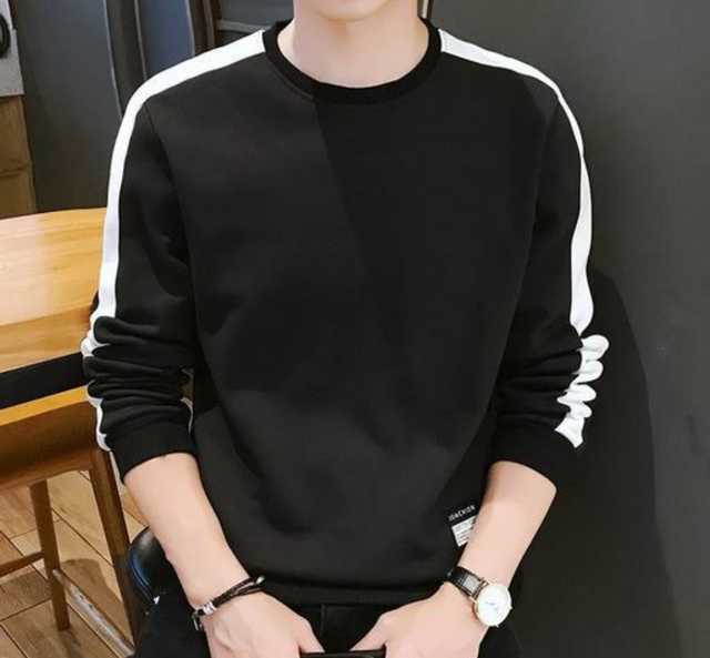Yuvaa Trendz  Men's Regular Fit Round Neck Cotton T-Shirt (XL, Black) (A-52)