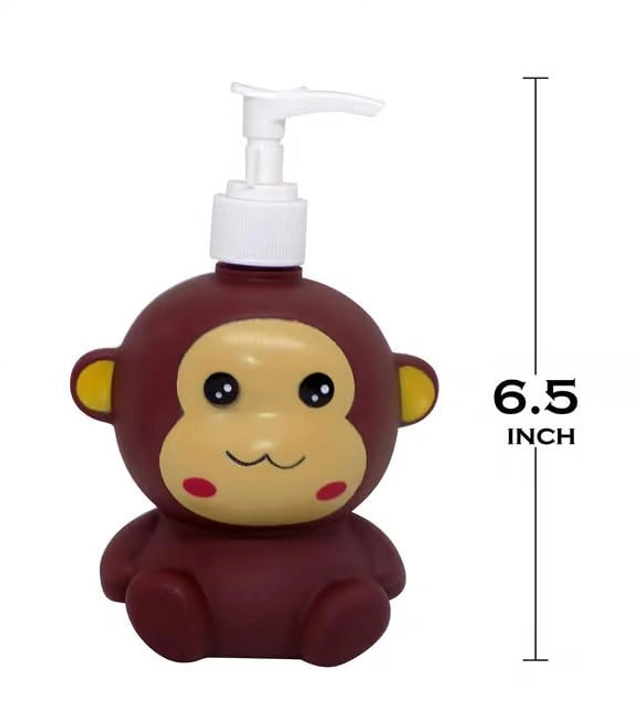 Monkey-Shaped Liquid Soap Dispenser for Kids (Brown, 200 ml)