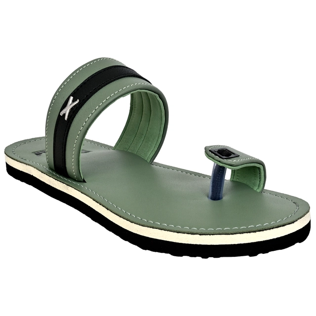 Cozy Wear Solid Flipflops for Men (Green, 6)