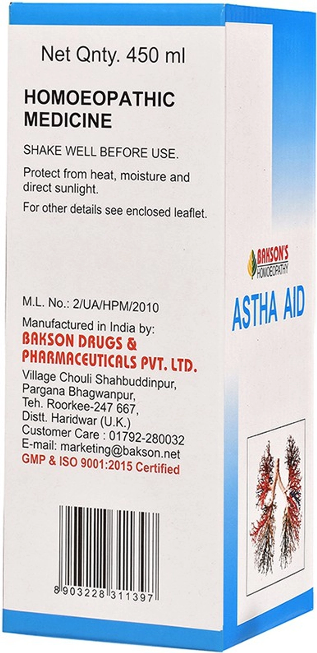 Bakson's Astha Aid Cough & Cold Relief Tonic (450 ml)