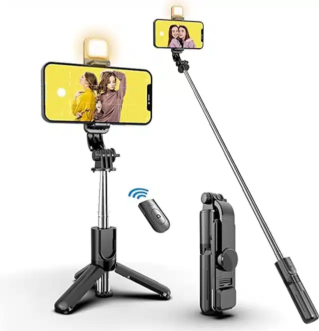 Selfie Stick R1s with Tripod Stand (Black)