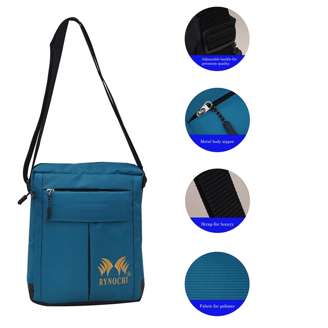 Polyester Crossbody Messenger Bag for Men & Women (Teal)