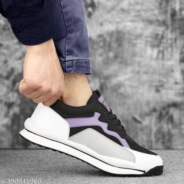 Casual Shoes for Men (White & Black, 6)