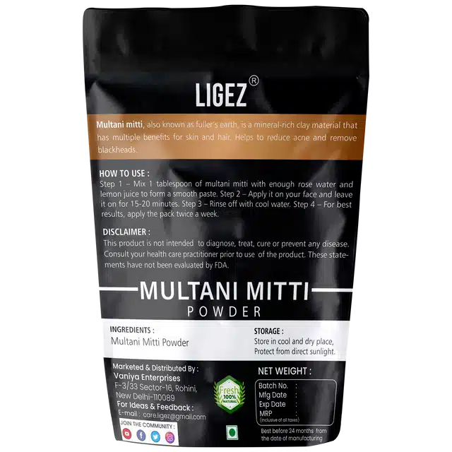 Ligez Organic Multani Mitti  Powder (50 g)