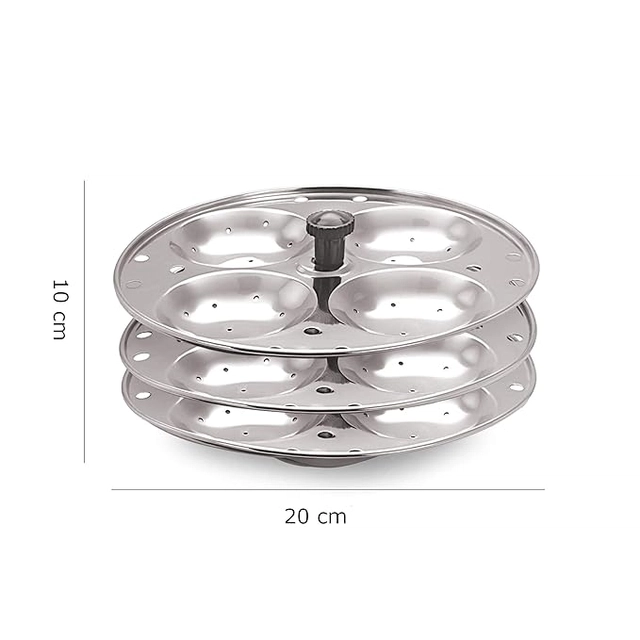 JENSONS Stainless Steel 3 Plate Idli Stand (Silver, A-99, Pack of 1)