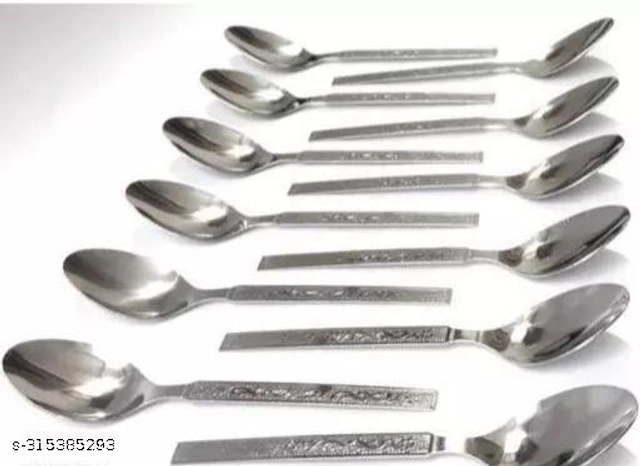 Stainless Steel Spoons (Silver, Pack of 12)