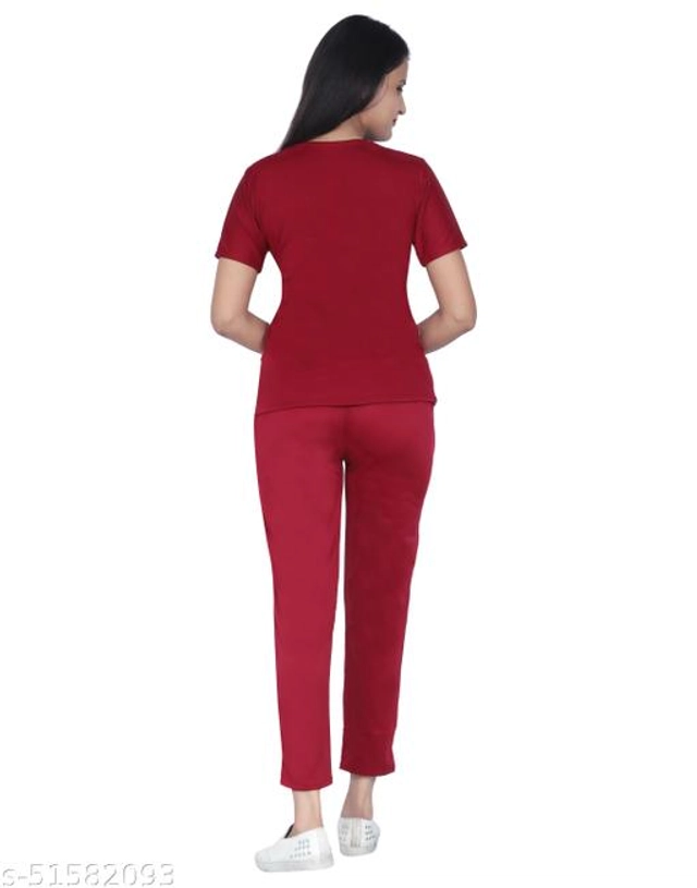 Lycra Tracksuit for Women (Maroon, M)