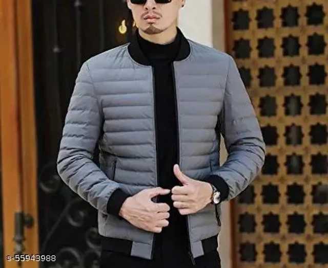Trendy Viscose Rayon Full sleeves Jacket For Men (Grey, S) (A-37)