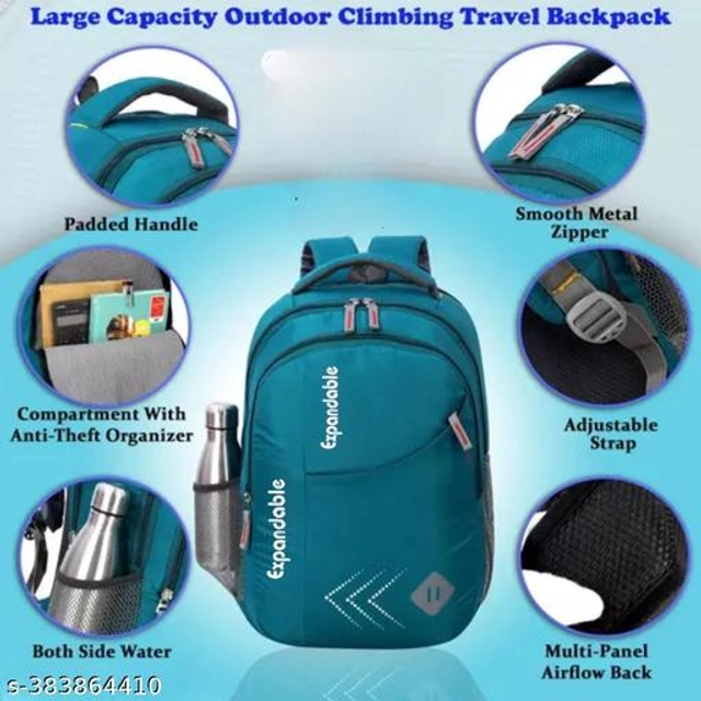 Polyester Backpack for Kids (Teal, 35 L)