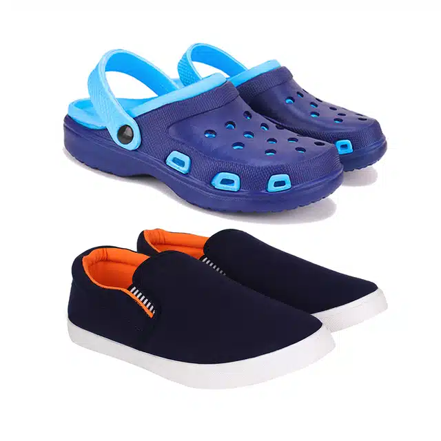 Combo of Clogs & Sneakers for Men (Pack of 2) (Multicolour, 8)