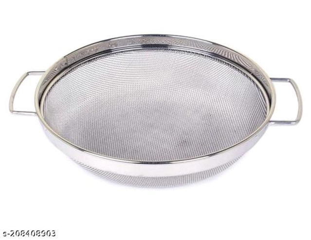 Stainless Steel Food Strainer (Silver, 26 cm)