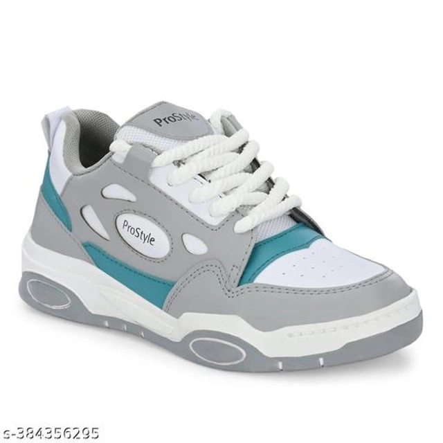 Sports Shoes for Men (Grey & White, 6)