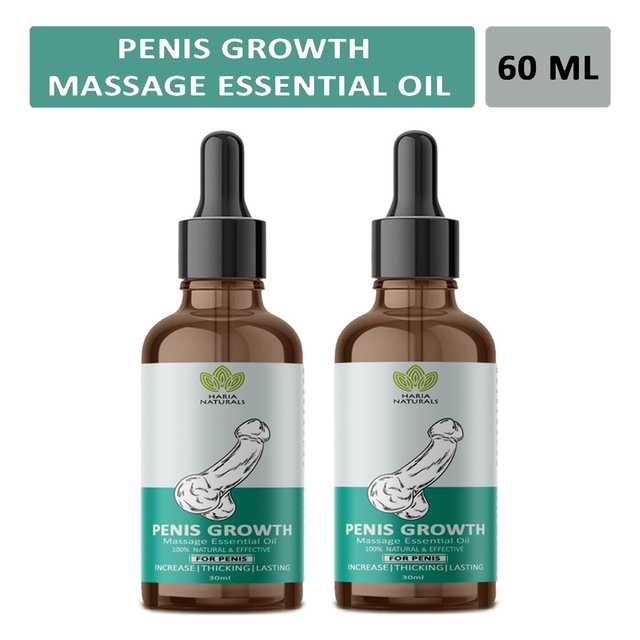 Haria Naturals Naturals & Effective Penis Growth Massage Essential Oil Helps In Penis Enlargement & Improves Sexual Confidence (60 ml) (Pack of 2) (B-14588)