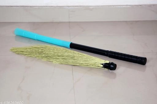 Plastic Floor Cleaning Broom (Multicolor)