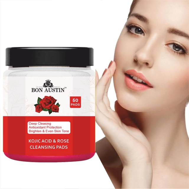 Bon Austin Rosec & Kojic Acid 50 Pcs Face Cleansing Pads (Pack of 1)