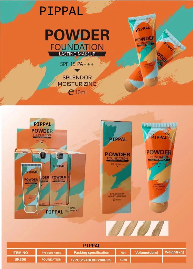 Pippal Orange Tube Powder Fondation (40 ml) with Sky High Mascara (12 ml) & Eyeliner (6 ml) (Set of 3)