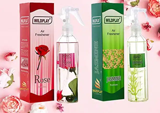 Wildplay Rose & Jasmine Room Air Freshener (Pack of 2, 250 ml)