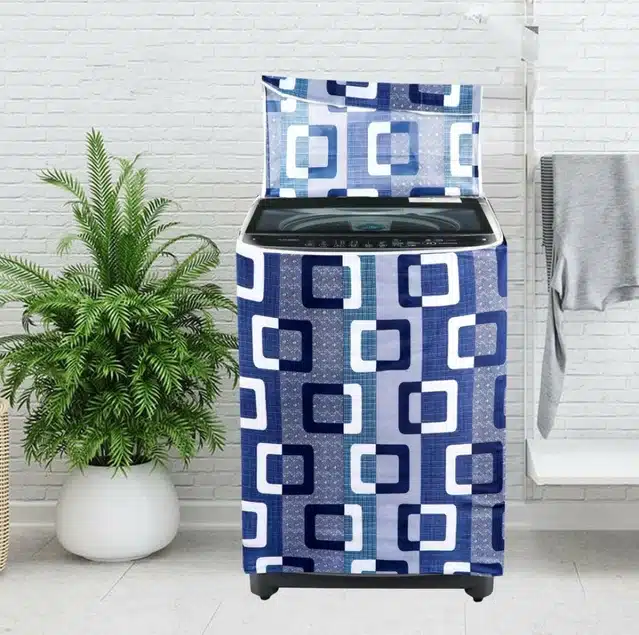 Knit Printed Top Load Washing Machine Cover (Multicolor)