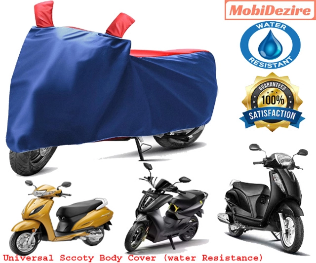 Polyester Semi-Waterproof Universal Motorcycle Cover (Blue & Red)