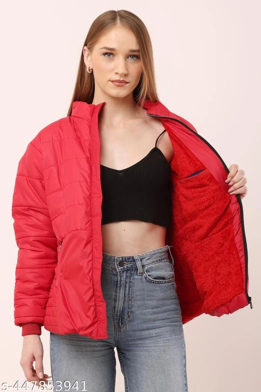 Nylon Jacket for Women (Red, L)