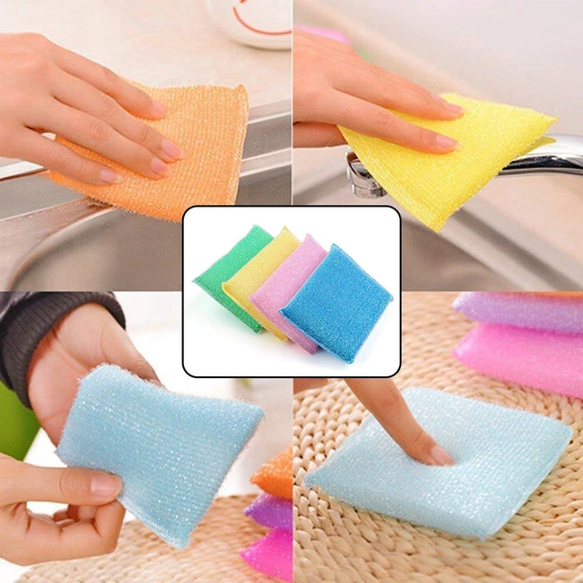 Scratch Proof Kitchen Utensils Scrubber Pads (Multicolor, Pack of 12)